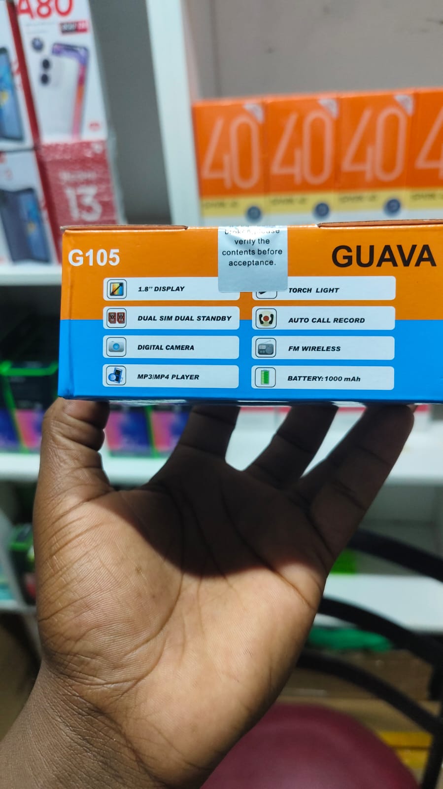 GUAVA G105 AFFORDABLE FEATURE PHONE/KABAMBE/KATULULU/MULIKA MWIZI PHONE 1000MAH BATTERY 1.8-INCH SCREEN DISPLAY DUAL SIM BLUETOOTH, FM WIRELESS MP3 FEATURED PHONE