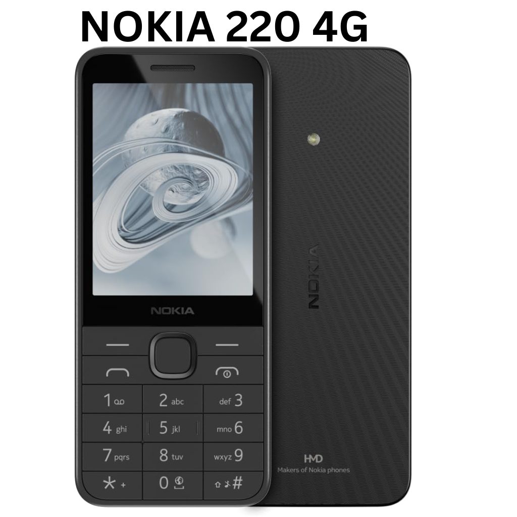 Nokia 220 4G 2.8 inches IPS LCD display 128MB +64MB RAM 1450 mAh Nano-SIM + Nano-SIM Unisoc T107 (22 nm) Wireless FM radio USB Type-C MP3 player Cloud Apps portal featured phones