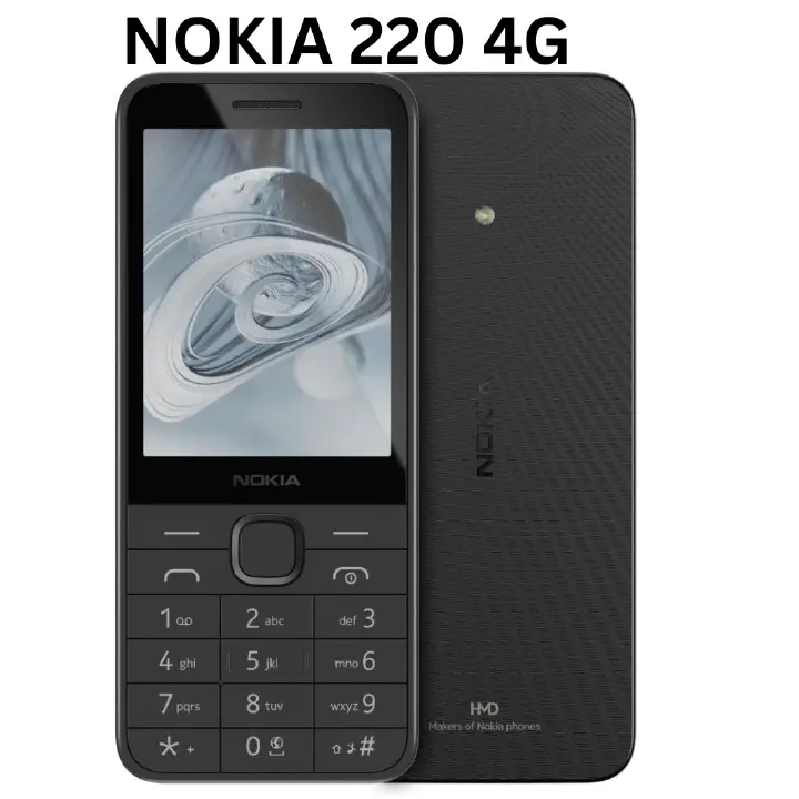 Nokia 220 4G 2.8 inches IPS LCD display 128MB +64MB RAM 1450 mAh Nano-SIM + Nano-SIM Unisoc T107 (22 nm) Wireless FM radio USB Type-C MP3 player Cloud Apps portal featured phones