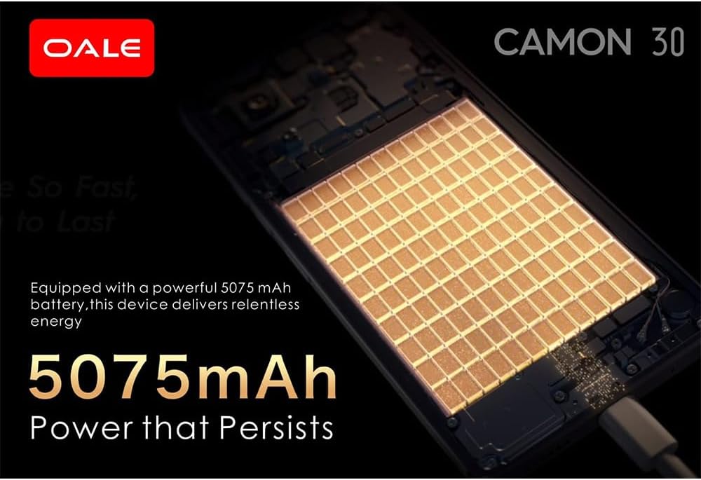 Oale Camon 30 64GB+3GB 6.6" 120Hz Display 8MP+5MP+AI Camera 5075mAh Battery 10W Charge IP54 Dust And Water Resistant Fingerprint Unlock MTK Helio G81 Android Smartphone