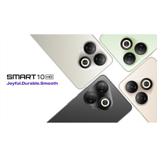 [Super Brand] Infinix Smart 10 HD 4(2+2)GB RAM + 64GB 6.6" 90Hz Display Slim 4G Phone Dual SIM 5000mAh Battery 10W Charging 13MP Camera Fingerprint Lock Android 14 Smart AI Phones