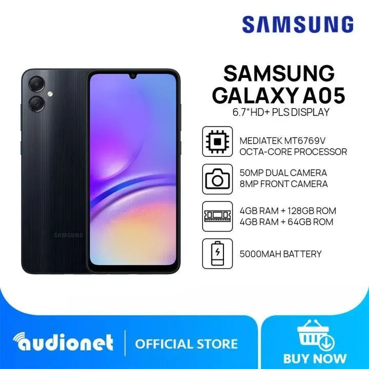 [Super Brand] New Samsung Galaxy A05 64GB+4GB 50MP Camera 6.7" 90Hz MTK Helio G85 (12nm) 5000mAh 25W Type-C Charge Android 13 Smart Phones phone
