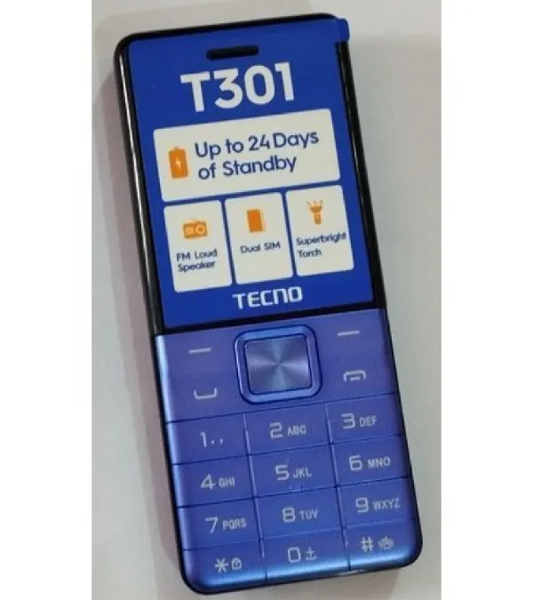 Tecno T301 Dual Sim 1.77-inch screen With Camera & TorchLight Fm Loud Speaker ,with up to 24 Days of Standby Battery 1150mAh battery capacity  Featured Phones