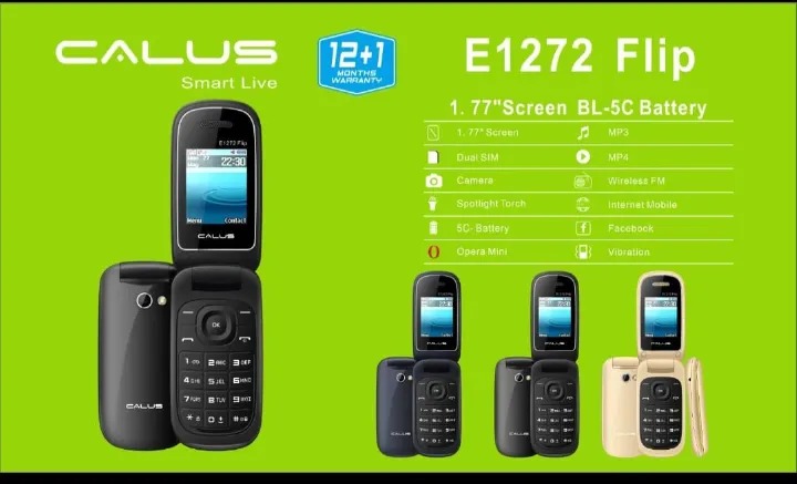 CALUS E1272 FLIP KABAMBE,TYPE C FAST CHARGING  1.77 DISPLAY, FACEBOOK, OPERA MINI, WIRELESS FM, INTERNET MOBILE, DUAL SIM FEATURED PHONE