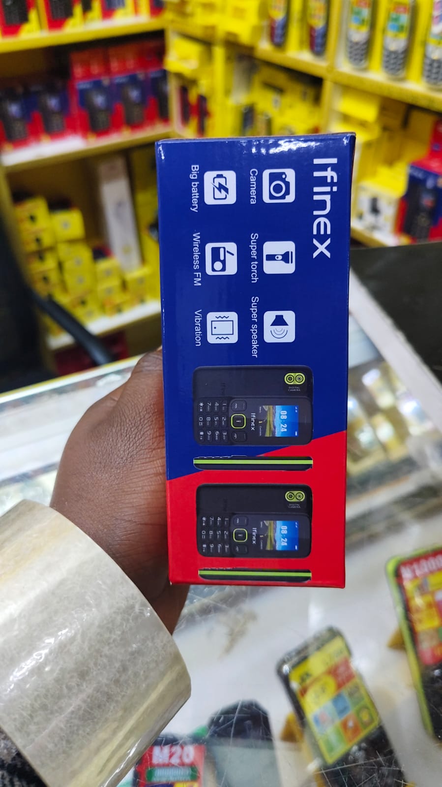 IFINEX F6+ DUAL SIM CARD KABAMBE/MULIKA MWIZI/BUTTON/FEATURE PHONE WITH FM WIRELESS BATTERY 3300MAH  BIG BATTERY TORCH LIGHT, 2.0" SCREEN DISPLAY FEATURED PHONE