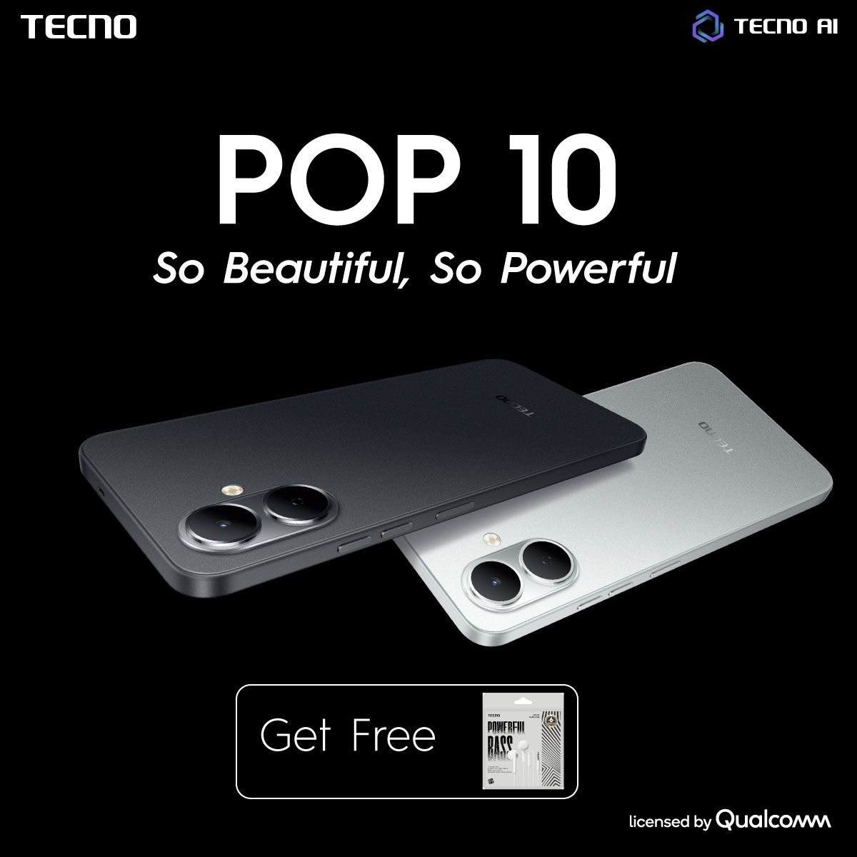 [NEW ARRIVAL]Tecno POP 10 6.6" 64GB Storage + 6GB(3+3Gb)RAM 120Hz Hole Screen Dual Speakers IP54 Waterproof  - Android 15 13MP Camera Dual sim 5000mAh- Smartphones