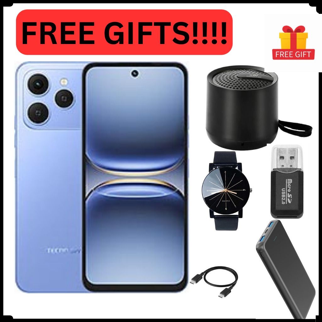 Tecno Spark 40 128GB + 8GB(4+4GB EXTENDED) 6.67'' Hole Screen Camera 50MP Main Camera 8MP Front Camera 45W Super Charging 5200mAh BatterySide Fingerprint smartphone + FREE GIFTS