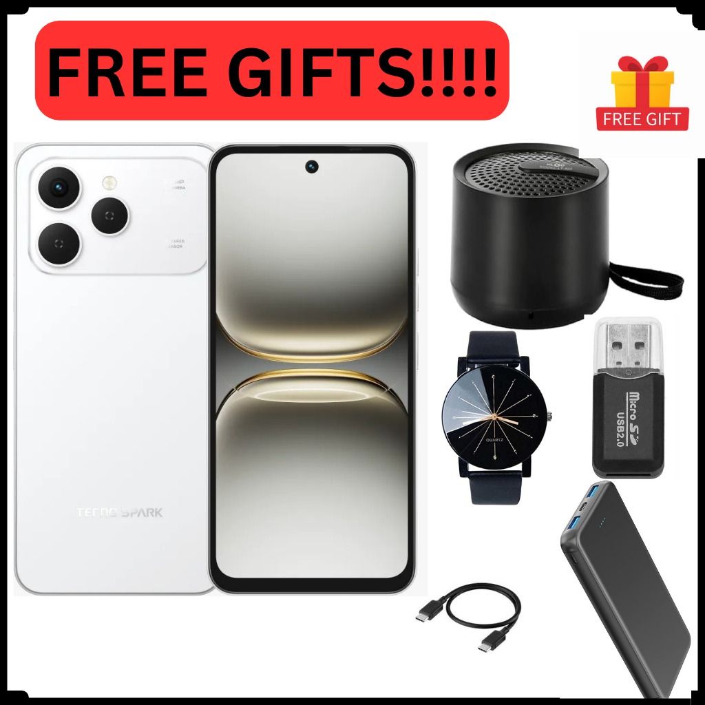 Tecno Spark 40 128GB + 8GB(4+4GB EXTENDED) 6.67'' Hole Screen Camera 50MP Main Camera 8MP Front Camera 45W Super Charging 5200mAh BatterySide Fingerprint smartphone + FREE GIFTS