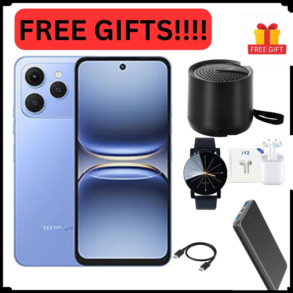 Tecno Spark 40 128GB + 8GB(4+4GB EXTENDED) 6.67'' Hole Screen Camera 50MP Main Camera 8MP Front Camera 45W Super Charging 5200mAh BatterySide Fingerprint smartphone + FREE GIFTS