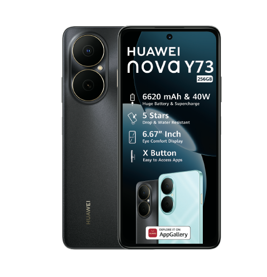HUAWEI NOVA Y73, 8GB RAM + 256GB ROM, WATER AND DUST RESISTANT, TURBO CHARGING, 6.67 DISPLAY, 6620mAh BATTERY CAPACITY 50mp panorama hdr +8mp wide, SIDE FINGERPRINT ANDROID 12 PHONESMARTPHONE