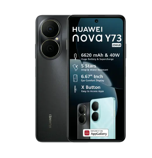 HUAWEI NOVA Y73, 8GB RAM + 256GB ROM, WATER AND DUST RESISTANT, TURBO CHARGING, 6.67 DISPLAY, 6620mAh BATTERY CAPACITY 50mp panorama hdr +8mp wide, SIDE FINGERPRINT ANDROID 12 PHONESMARTPHONE