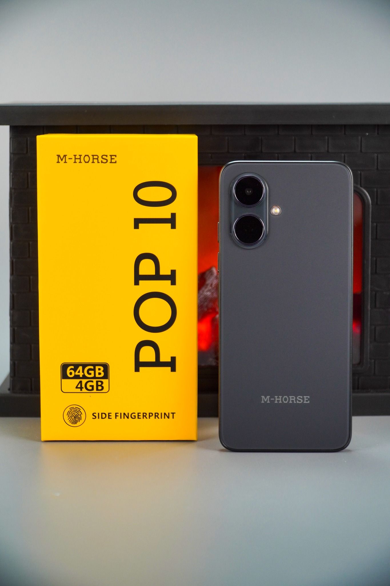 M-HORSE POP 10 64GB ROM + 4GB RAM 4G Network 6.6"  Dual Speakers IP64 Waterproof 8MP MAIN CAMERA 5MP SELFIE 5000mAh BATTERY CAPACITY Type-C Android 14 Dual SIM Phone Side Fingerprint Unlock phones