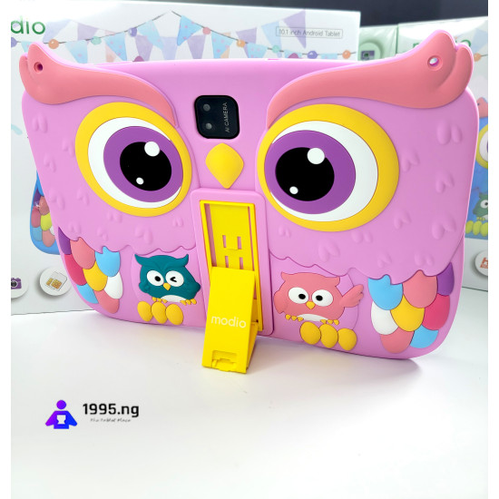 Modio M43 Kids Tablet 10.1 Inch 8GB RAM + 512GB ROM 1280×800 HD Display Dual SIM 10000mAh Battery 8MP Rear + 5MP Front Camera Android Tablet with Shockproof Owl Case