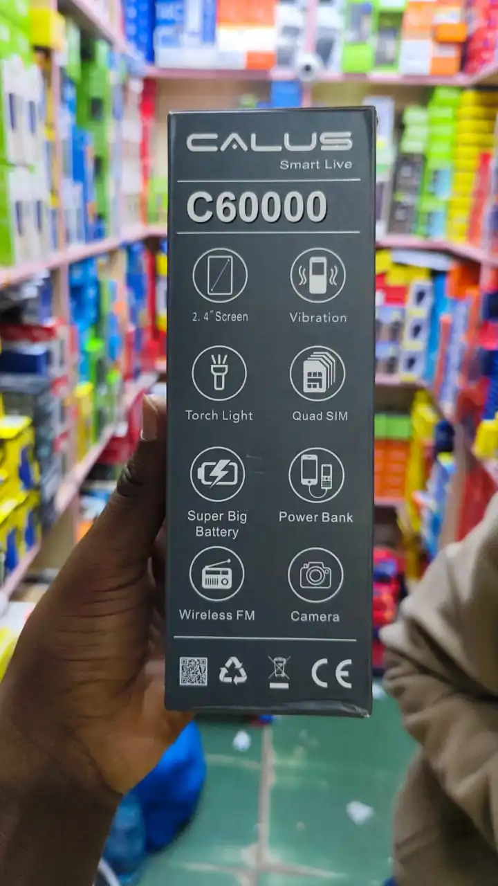 CALUS C60000 2.4" SCREEN DISPLAY QUAD SIM TYPE C with SUPER BATTERY/POWERBANK,WIRELESS FM,4SIM CARD/QUADSIM MULIKA MWIZI/KATULULU/FEATURED PHONE