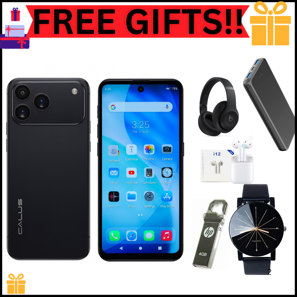 Calus 17 Pro Max Android 14 smartphone 128gb Rom + 8gb Ram 6.6 inches screen  5200mAh battery capacity OCTA-CORE Processor 26mp dual main camera+ 13mp selfie android smartphone + FREE GIFTS FOR YOU.