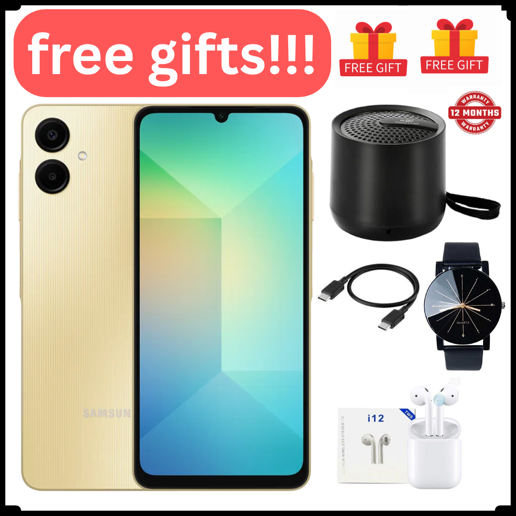 Samsung Galaxy A06 64GB+4GB 50MP Camera 6.7" 90Hz MTK Helio G85 (12nm) 5000mAh 25W Type-C Charge Android 14  Side Fingerprint Unlock phone Smart Phone + FREE GIFTS FOR YOU.