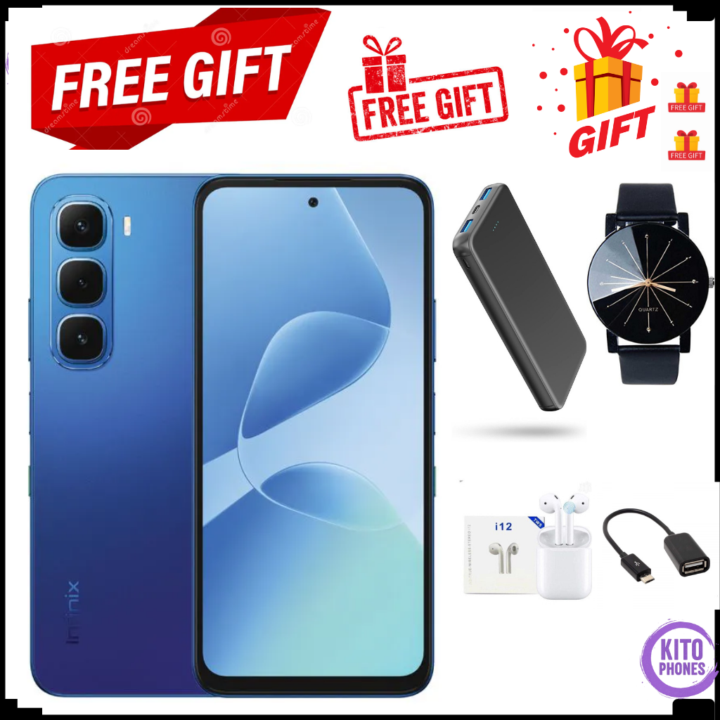 Infinix Hot 60i 128GB+12(6+6)GB 6.7" 120Hz Screen 4G Phone Dual SIM 5160mAh Battery 45W Charging 50MP Camera Fingerprint Lock Android 15 G81 Smart AI smart Phones + free gifts