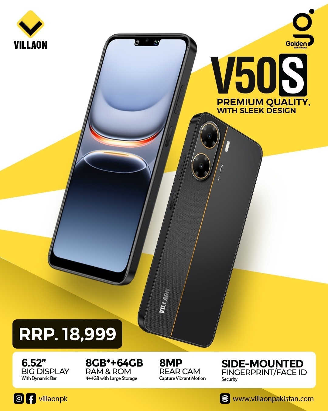[NEW ARRIVAL] VILLAON V50s STORAGE 64GB ROM+8GB RAM SCREEN 6.52’’ BATTERY CAPACITY 4000MAH 4G NETWORK REAR CAMERA 8MP+5MP FRONT SIDE FINGERPRINT TYPE-C CHARGER SMART PHONES +FREE GIFTS JUST FOR YOU