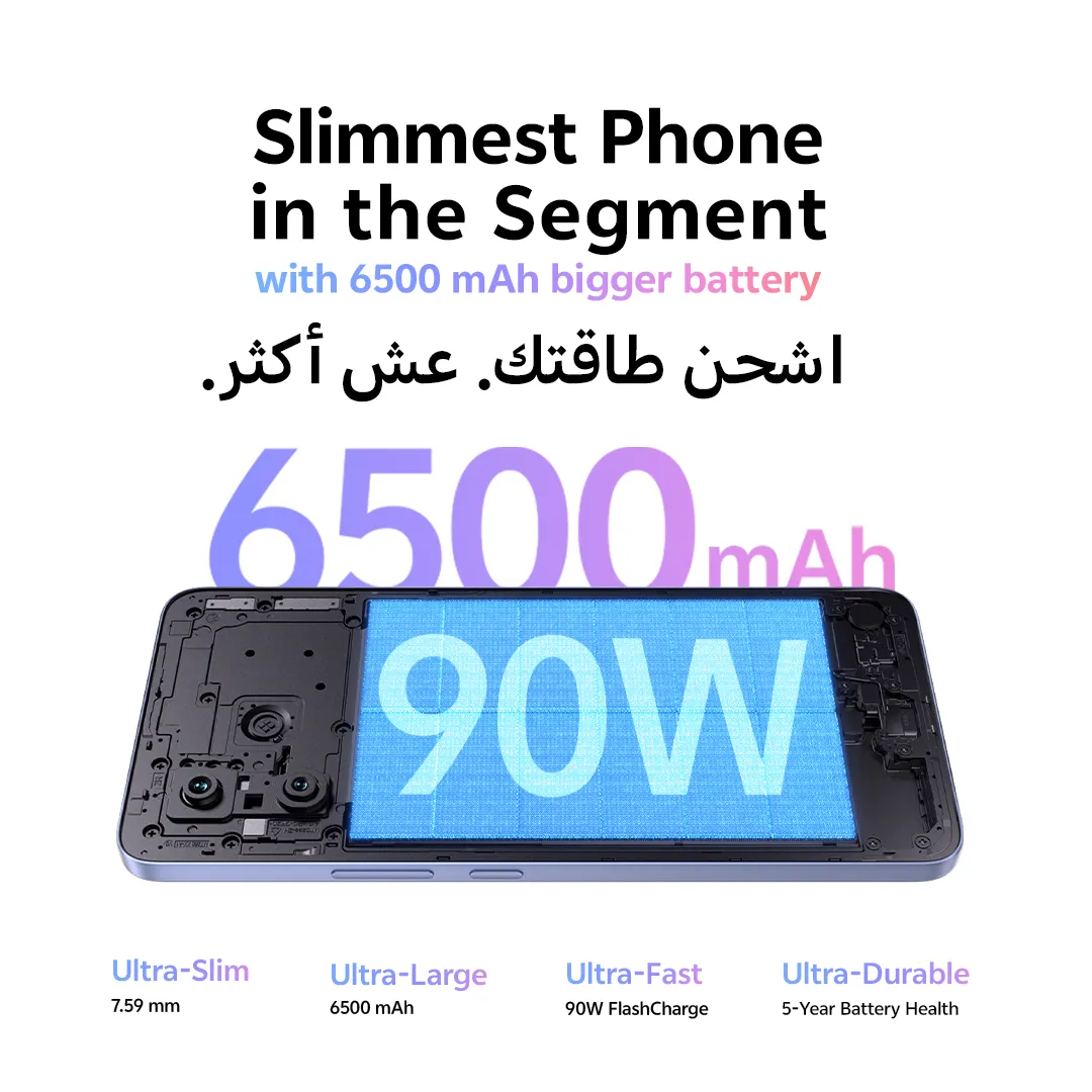 Vivo V60 Lite 5G 256GB ROM +12GB RAM 6.7" 120Hz AMOLED Display 50MP Camera 6500mAh Battery 90W Fast Charging Dual SIM IP 65 Water & Dust Resistance Android 15 On-Screen Fingerprint AI Smartphone