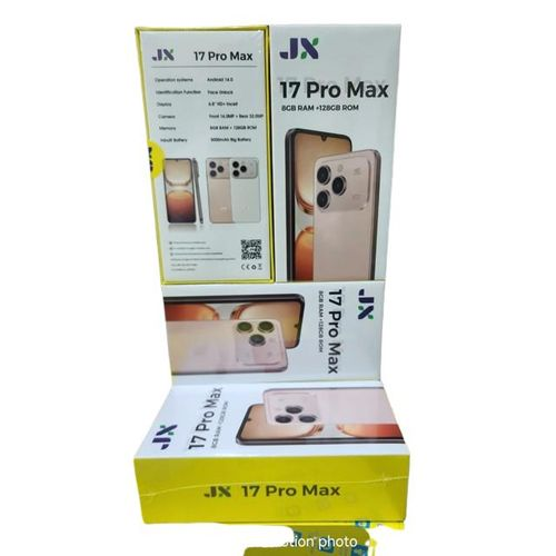 JX 17 Pro Max Android 14 smartphone 128GB Rom +8GB Ram 6.8 inches IPS LCD screen display 5000mAh battery capacity OCTA-CORE Processor 32mp dual main camera+ 16mp selfie android smartphone