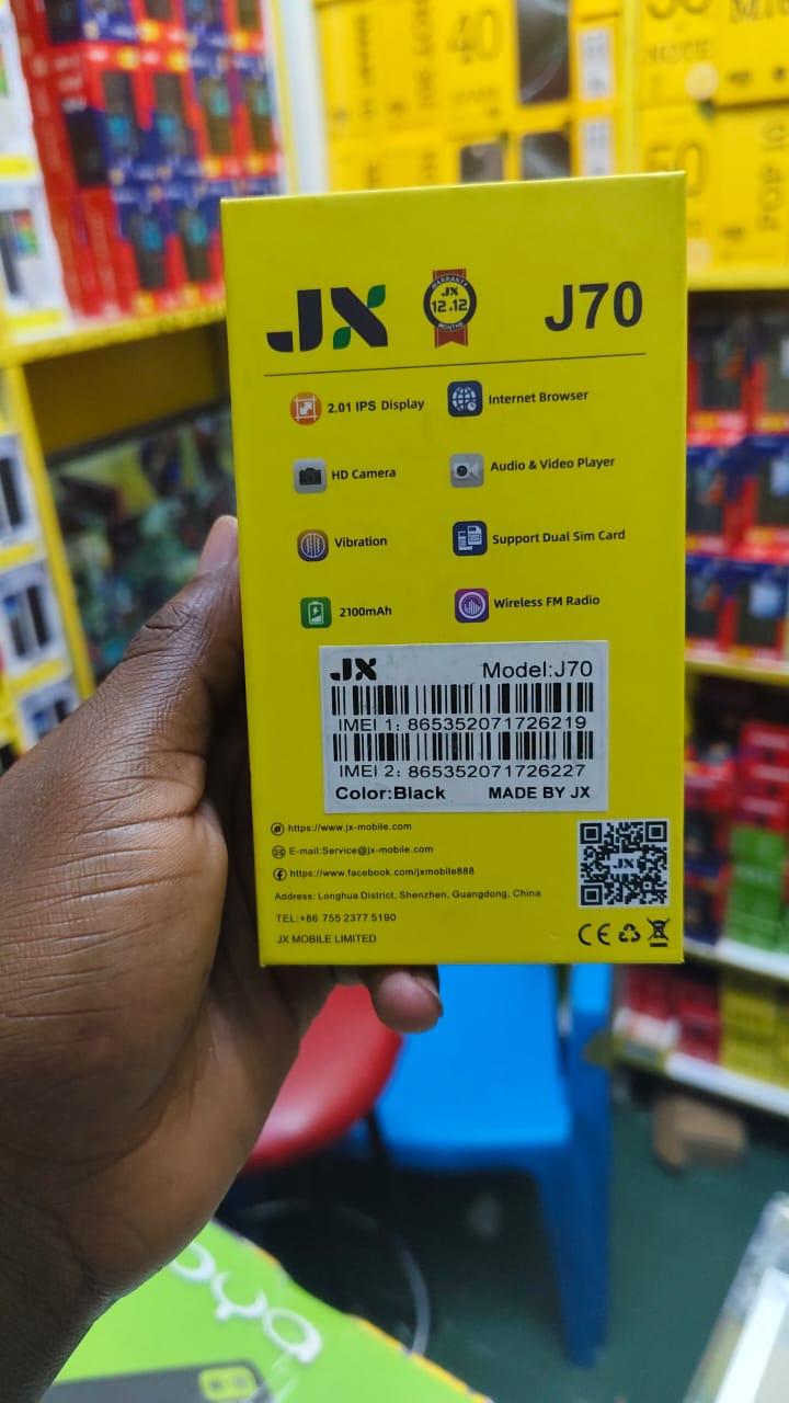 JX J70 VERY BIG BATTERY 2100MAH HD CAMERA DUAL SIM CARD WIRELESS FM SCREEN DISPLAY 2.01’’ VIBRATION AUDIO AND VIDEO PLAYER TORCH 1 YEAR WARRANTY KABAMBE/MULIKA /FEATURED PHONE