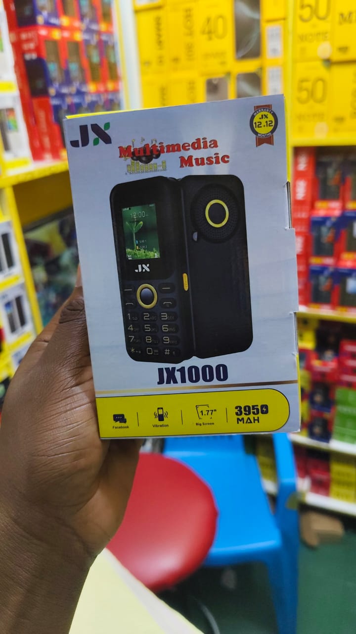 JX JX1000 WITH MULTIMEDIA MUSIC BATTERY 3950MAH HD CAMERA DUAL SIM CARD WIRELESS FM SCREEN DISPLAY 1.77’’ VIBRATION AUDIO AND VIDEO PLAYER TORCH 1 YEAR WARRANTY KABAMBE/MULIKA /FEATURED PHONE