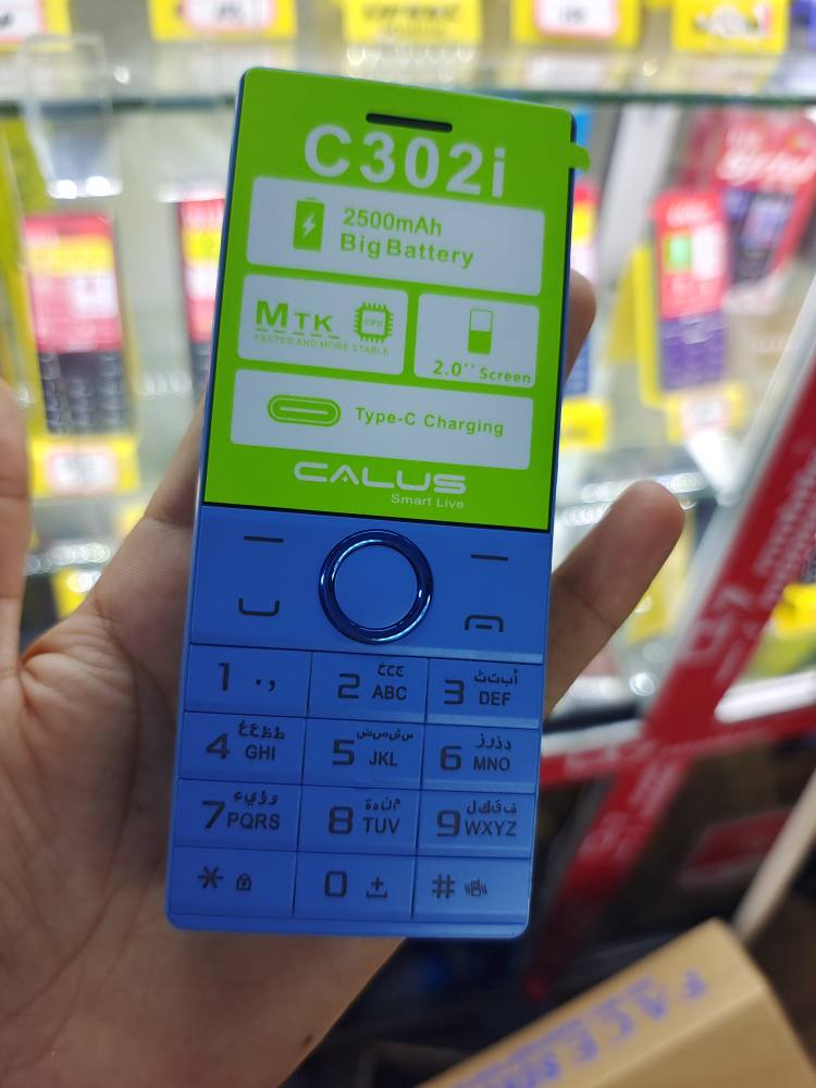 [NEW ARRIVALS!!!!]CALUS C302i phone 1.77" screen Display 2500 Battery Capacity wireless FM Torch light dual sim bright torch CALUS smart live Type C charging featured phone