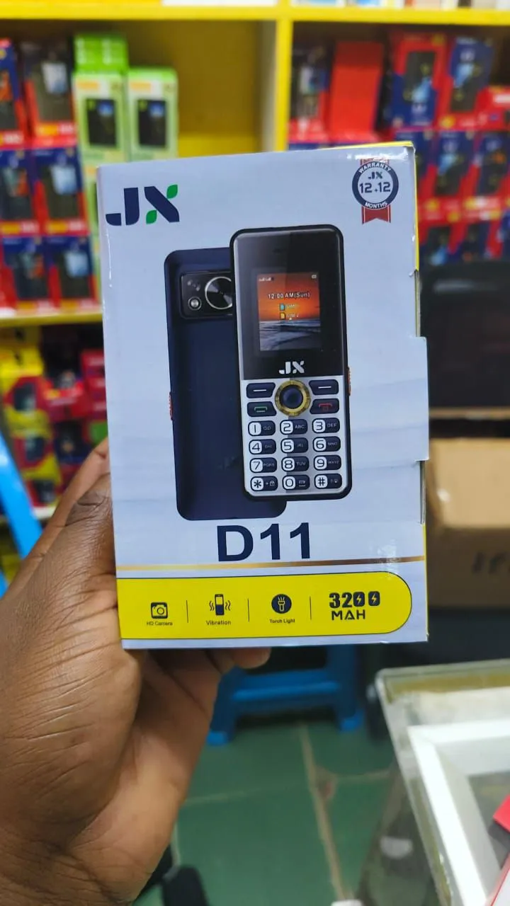 Jx D11 1.77" SCREEN DISPLAY 3200mAh LARGE BATTERY DUAL SIM CARD FEATURED KAMBABE PHONE WITH BIG TORCH, FACEBOOK, FM WIRELESS AUDIO AND VIDEO PLAYER TORCH 1 YEAR WARRANTY KABAMBE/MULIKA/ FEATURED PHONE