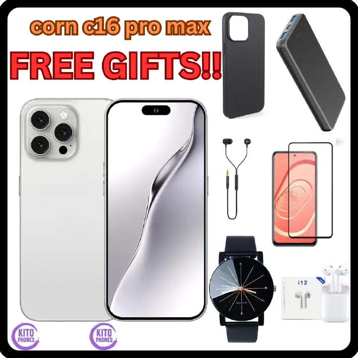 Corn C16 Pro Max  64GB Storage +5(2+3Extended) RamUnlocked Cell Phone, Android 6.6"HD +WATERDROP SCREEN 13MP Main Camera,8mp Front camera  5000mAh Dual SIM, Face ID, GPS, OTG phone+ FREE GIFTS FOR YOU