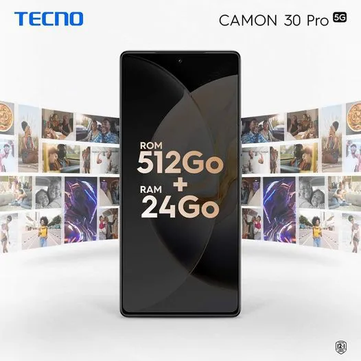New Arrival Tecno Camon 30 Pro 5G 6.78" 144Hz AMOLED 512GB+24(12+12)GB RAM MTK 8200 Ultimate 70W 5000mAh 50MP Dual Speaker Android 14 Dual Sim Smart Phones phone