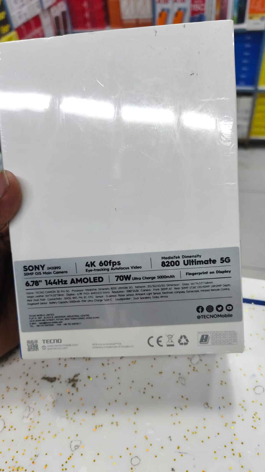 New Arrival Tecno Camon 30 Pro 5G 6.78" 144Hz AMOLED 512GB+24(12+12)GB RAM MTK 8200 Ultimate 70W 5000mAh 50MP Dual Speaker Android 14 Dual Sim Smart Phones phone