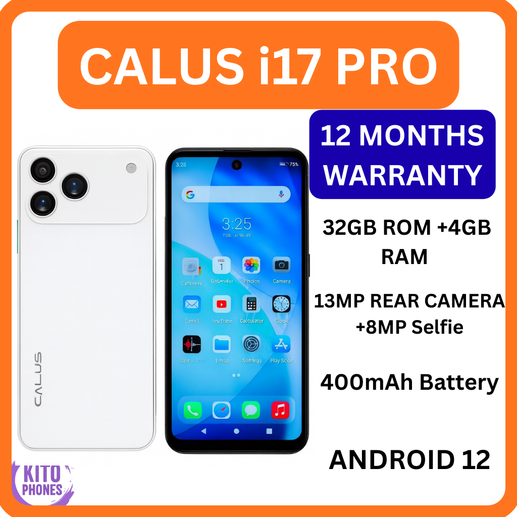 Calus i17 Pro Max Android 12 smartphone 32gb Rom + 4gb Ram 6.0 inches IPS LCD screen display 4000mAh battery capacity OCTA-CORE Processor 13mp dual main camera+ 8mp selfie android smartphone