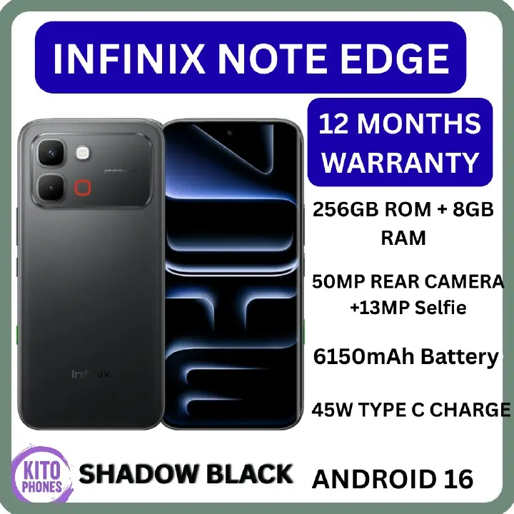NEW ARRIVALS !!BRAND NEW INFINIX NOTE EDGE 256GB ROM+8GB RAM 6.78" 120Hz AMOLED DISPLAY 6150mAh BATTERY 50MP +13MP SELFIE World’s 1st MediaTek Dimensity 7100 45W Type-C Charge Android 16 SMARTPHONES