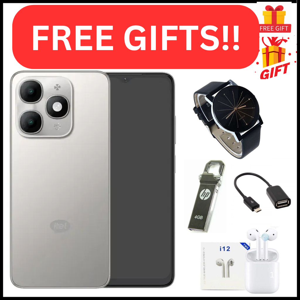 Itel A90 128GB+12(4+8)GB RAM 6.6“ 90HZ Display Phone Dual SIM 4G Network 13MP Camera Fingerprint Unlock 15W 5000 mAh Battery Android 14 Octa-core Smart Phones+ FREE GIFTS(WATCH,FLASHDISK,OTG+EARPODS)