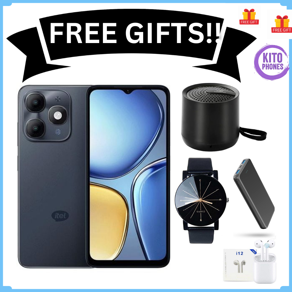 Itel A90 128GB+12(4+8)GB RAM 6.6“ 90HZ Display Phone Dual SIM 4G Network 13MP Camera Fingerprint Unlock 15W 5000 mAh Battery Android 14 Smart Phones+ FREE GIFTS(WATCH,POWERBANK ,SPEAKER +EARPODS)