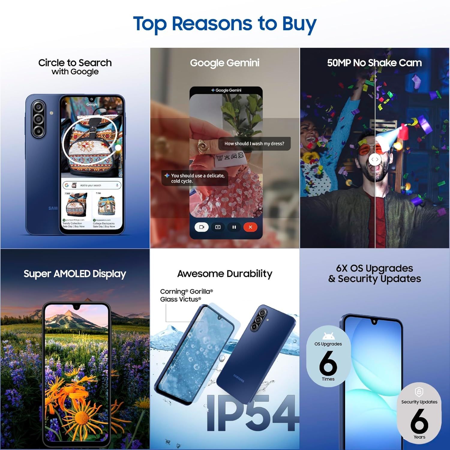 [ NEW ARRIVAL] Samsung Galaxy A17 5G 6.7'' 256GB ROM + 8GB RAM 5000 mAh 50 MP+ 13 MP camera Android 15 Exynos 1330 (5 nm) Octa-core Super AMOLED Fingerprint (side-mounted) smartphones