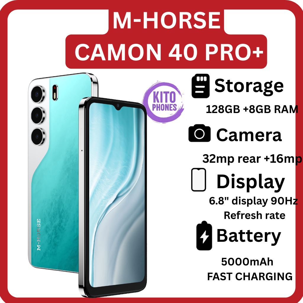 [New Arrivals] M-HORSE CAMON 40 PRO+ 128GB + 8GB (4+4GB) RAM 6.8" 16MP Selfie 32MP REAR CAMERA 5000mAh Battery Type-C Dual SIM 4G Side Fingerprint IP64 Smart Phones + FREE GIFTS JUST FOR YOU