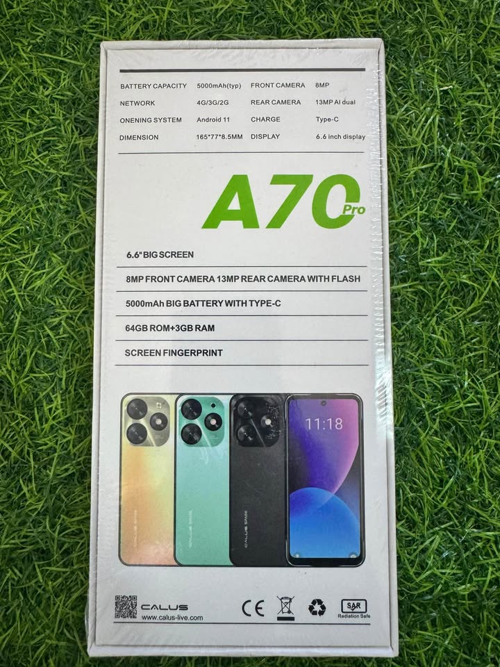 [NEW ARRIVALS!!] ON OFFER. CALUS A70 PRO 3GB RAM + 64 GB ROM, SCREEN FINGERPRINT, 8MP+13MP CAMERA, 5000MAH, 6.6 DISPLAY.SMARTPHONES