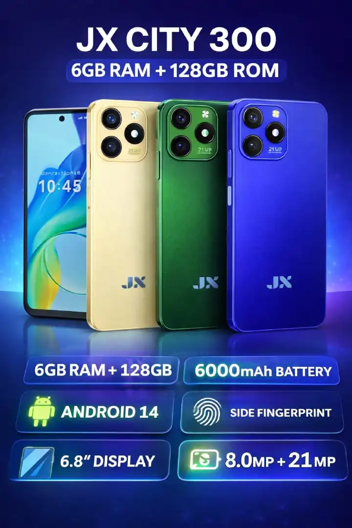 [NEW ARRIVAL!!]Jx CITY 300 4G 128GB Storage + 6GB Ram 6.8'' LCD 21MP Main Camera 6000mAh BIG BATTERY Fast Charger Android 14 Side Fingerprint Smartphopne smart phones