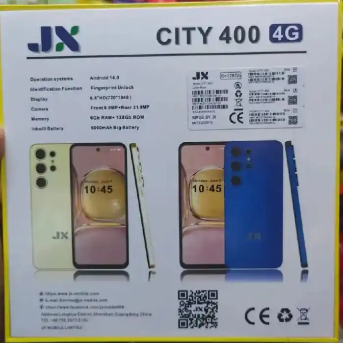 [NEW ARRIVAL!!]Jx CITY 400 4G 128GB Storage + 6GB Ram 6.8'' LCD 21MP Main Camera 6000mAh BIG BATTERY Fast Charger Android 14 Side Fingerprint Smartphopne smart phones