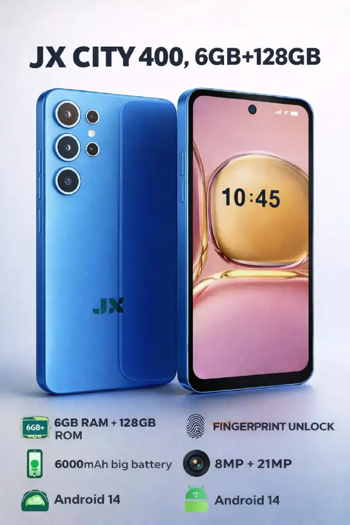 [NEW ARRIVAL!!]Jx CITY 400 4G 128GB Storage + 6GB Ram 6.8'' LCD 21MP Main Camera 6000mAh BIG BATTERY Fast Charger Android 14 Side Fingerprint Smartphopne smart phones