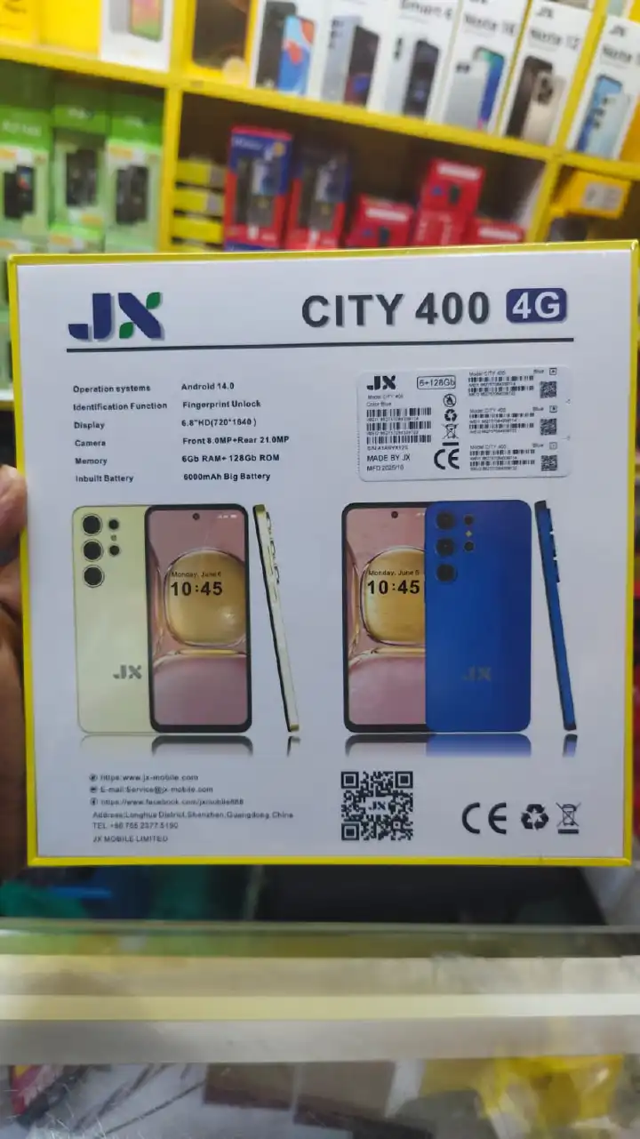 [NEW ARRIVAL!!]Jx CITY 400 4G 128GB Storage + 6GB Ram 6.8'' LCD 21MP Main Camera 6000mAh BIG BATTERY Fast Charger Android 14 Side Fingerprint Smartphopne smart phones