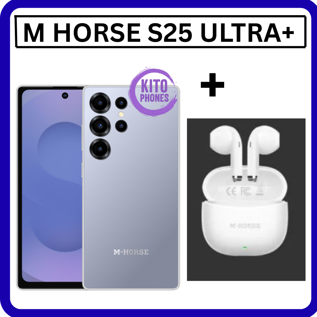 M-HORSE S25 Ultra+ 6.6'' DISPLAY 8GB (4+4GB)RAM + 128GB ROM 16MP Selfie+32MP Rear camera 5000mAh battery capacity with stylus pen side fingerprint UNLOCK Android 14 phone smartphone +FREE AIRPODS