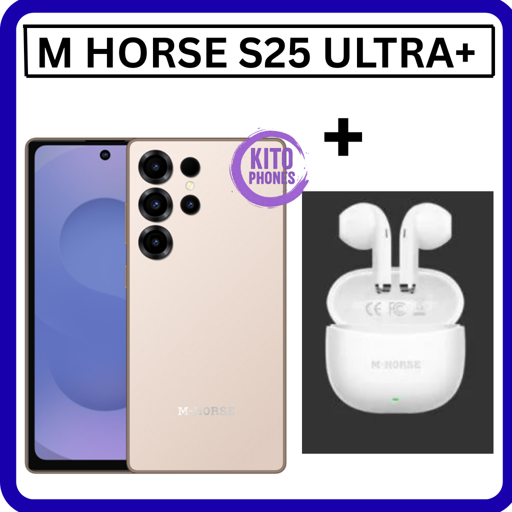 M-HORSE S25 Ultra+ 6.6'' DISPLAY 8GB (4+4GB)RAM + 128GB ROM 16MP Selfie+32MP Rear camera 5000mAh battery capacity with stylus pen side fingerprint UNLOCK Android 14 phone smartphone +FREE AIRPODS