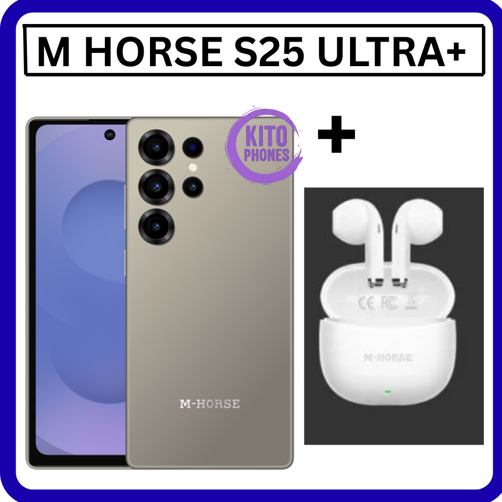 M-HORSE S25 Ultra+ 6.6'' DISPLAY 8GB (4+4GB)RAM + 128GB ROM 16MP Selfie+32MP Rear camera 5000mAh battery capacity with stylus pen side fingerprint UNLOCK Android 14 phone smartphone +FREE AIRPODS