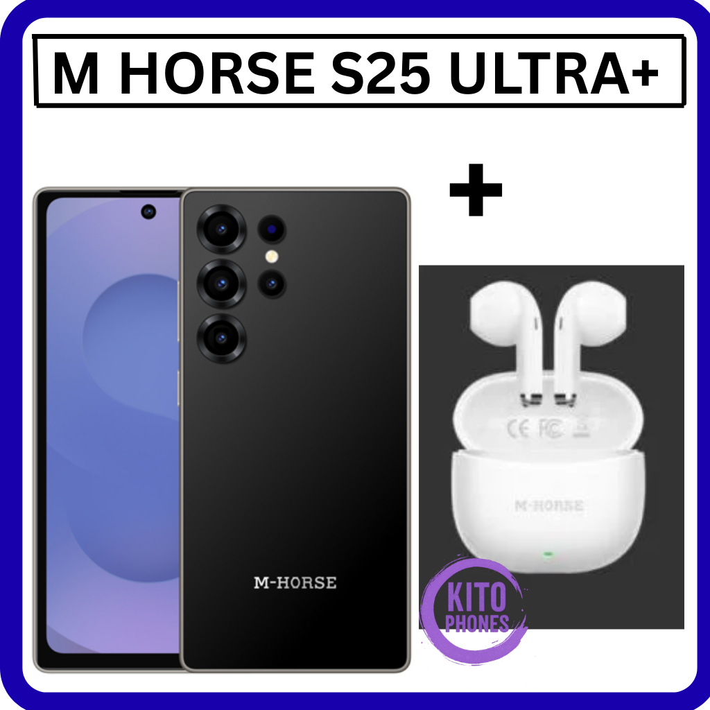M-HORSE S25 Ultra+ 6.6'' DISPLAY 8GB (4+4GB)RAM + 128GB ROM 16MP Selfie+32MP Rear camera 5000mAh battery capacity with stylus pen side fingerprint UNLOCK Android 14 phone smartphone +FREE AIRPODS
