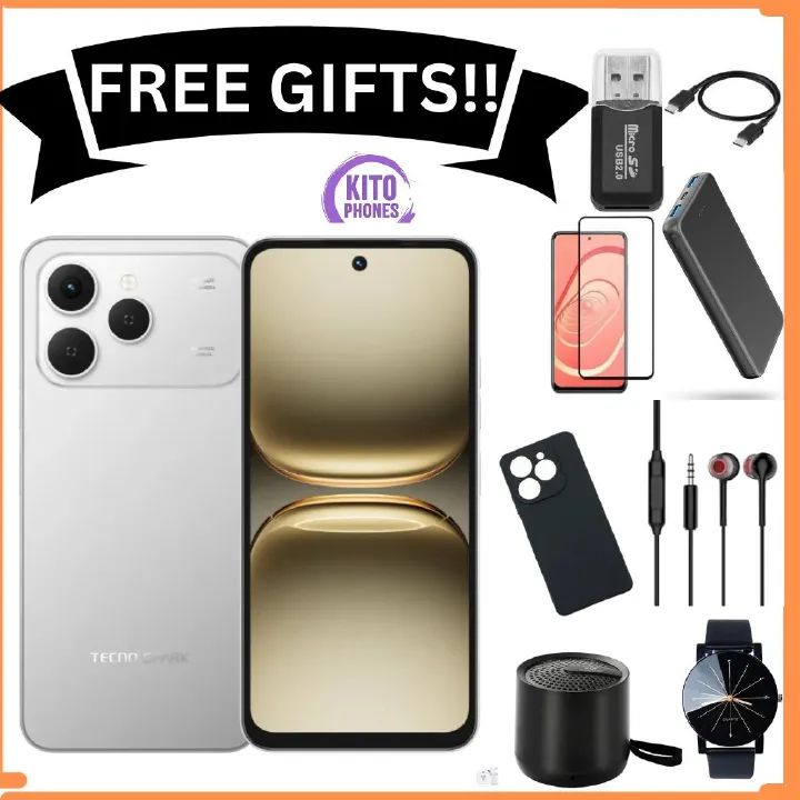 Tecno Spark 40 128GB + 8GB(4+4GB EXTENDED) 6.67'' Screen Camera 50MP Main Camera 8MP SELFIE  45W Super Charging 5200mAh Battery Fingerprint Free call without signal smartphone +FREE GIFTS JUST FOR YOU