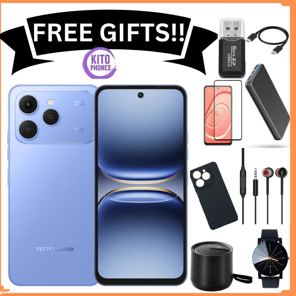Tecno Spark 40 128GB + 8GB(4+4GB EXTENDED) 6.67'' Screen Camera 50MP Main Camera 8MP SELFIE  45W Super Charging 5200mAh Battery Fingerprint Free call without signal smartphone +FREE GIFTS JUST FOR YOU