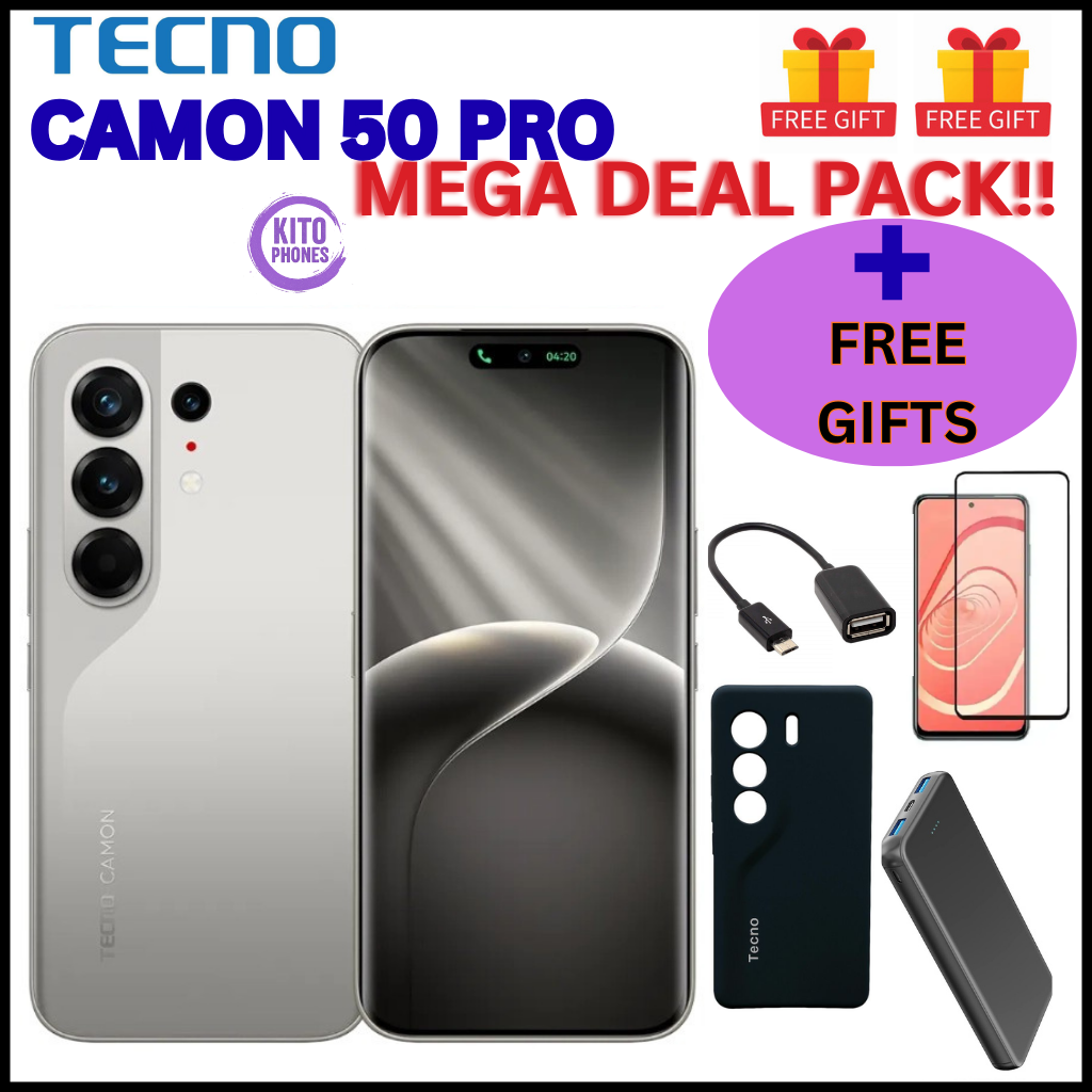 NEW ARRIVAL Tecno CAMON 50 PRO 256GB ROM +16GB(8+8GB )RAM, 6.78" AMOLED CURVED SCREEN 5200mAh BATTERY 50MP MAIN CAMERA 32MP SELFIE ANDROID 16 SMARTPHONE +FREE GIFTS(POWERBANK+COVER +PROTECTOR+OTG)