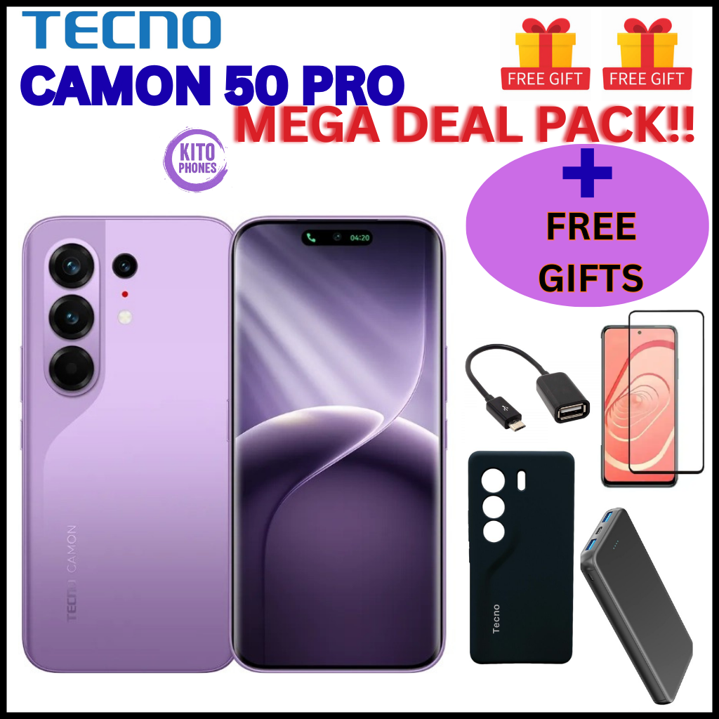 NEW ARRIVAL Tecno CAMON 50 PRO 256GB ROM +16GB(8+8GB )RAM, 6.78" AMOLED CURVED SCREEN 5200mAh BATTERY 50MP MAIN CAMERA 32MP SELFIE ANDROID 16 SMARTPHONE +FREE GIFTS(POWERBANK+COVER +PROTECTOR+OTG)